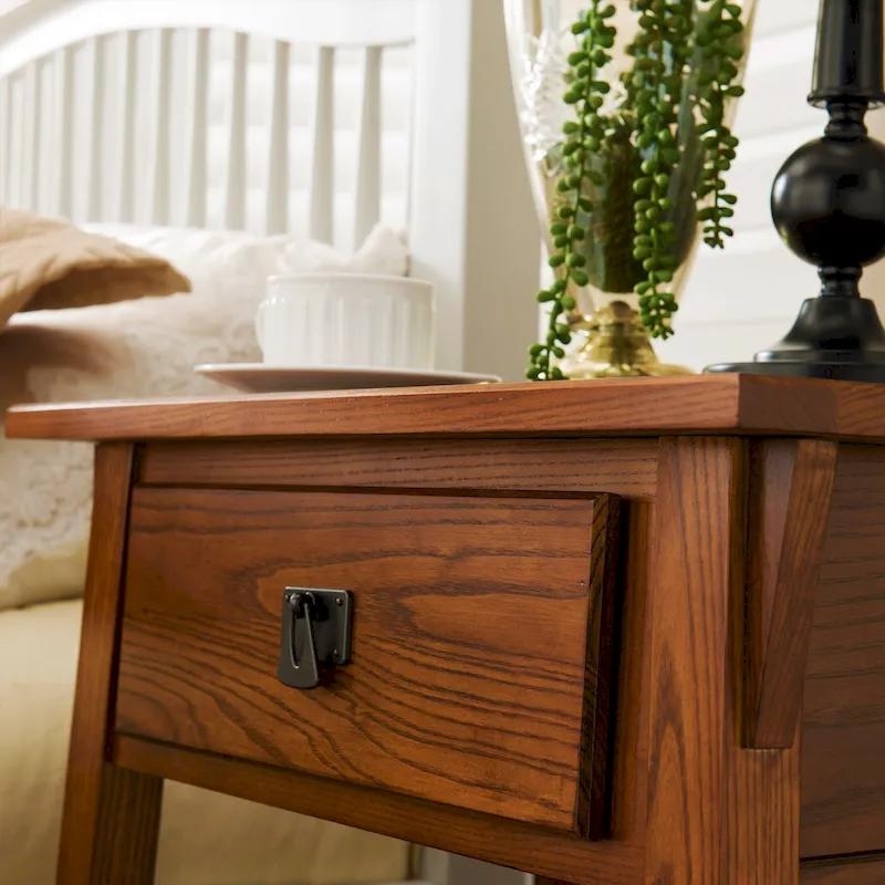 Solid Wood Mission End Table with Drawer