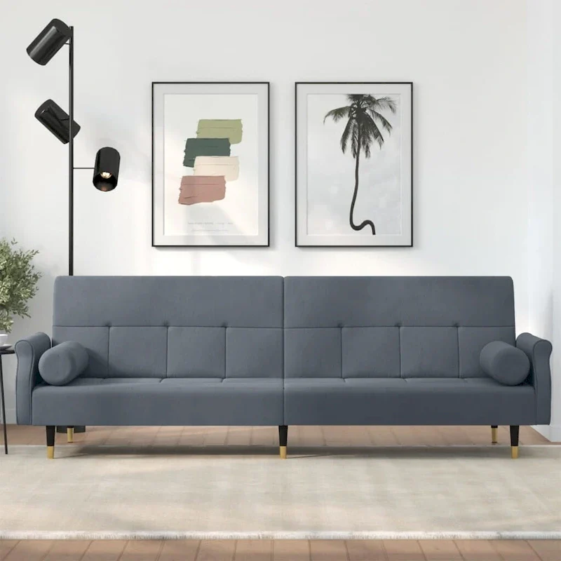 Velvet Sofa Bed Loveseat with Cushions – 85 x 35 x 27.6