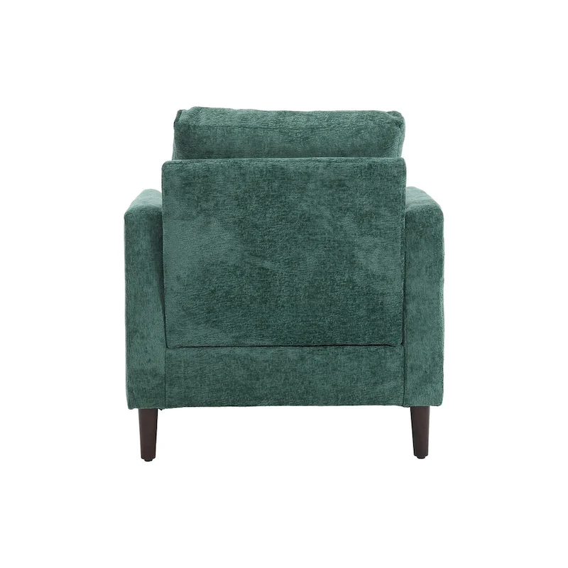 Emerald Modern 29.53 Chenille Upholstered Arm Chair with Solid Wood Frame and Pillows