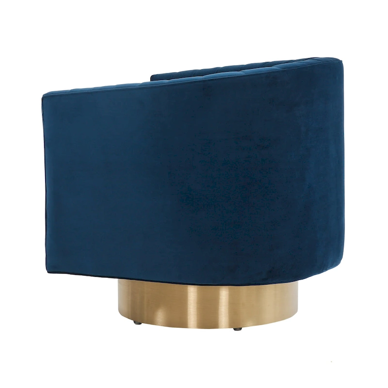 SAFAVIEH Couture Matejka Swivel Channel Tufted Barrel Chair - 28 W x 31 L x 30 H - 28Wx31Dx30H