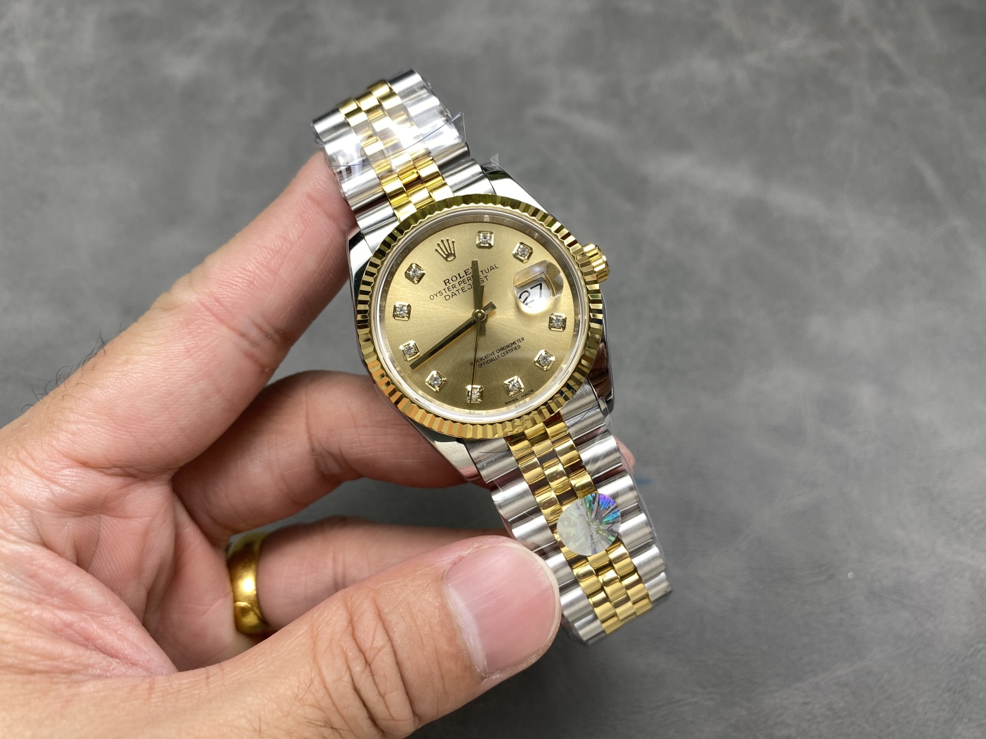 Best replica watch Datejust two-tone on wrist