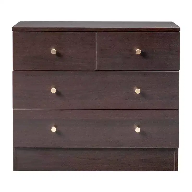 Karl Home 26 Inch Three Tier Four Drawer Dresser With Matte Gold Handles