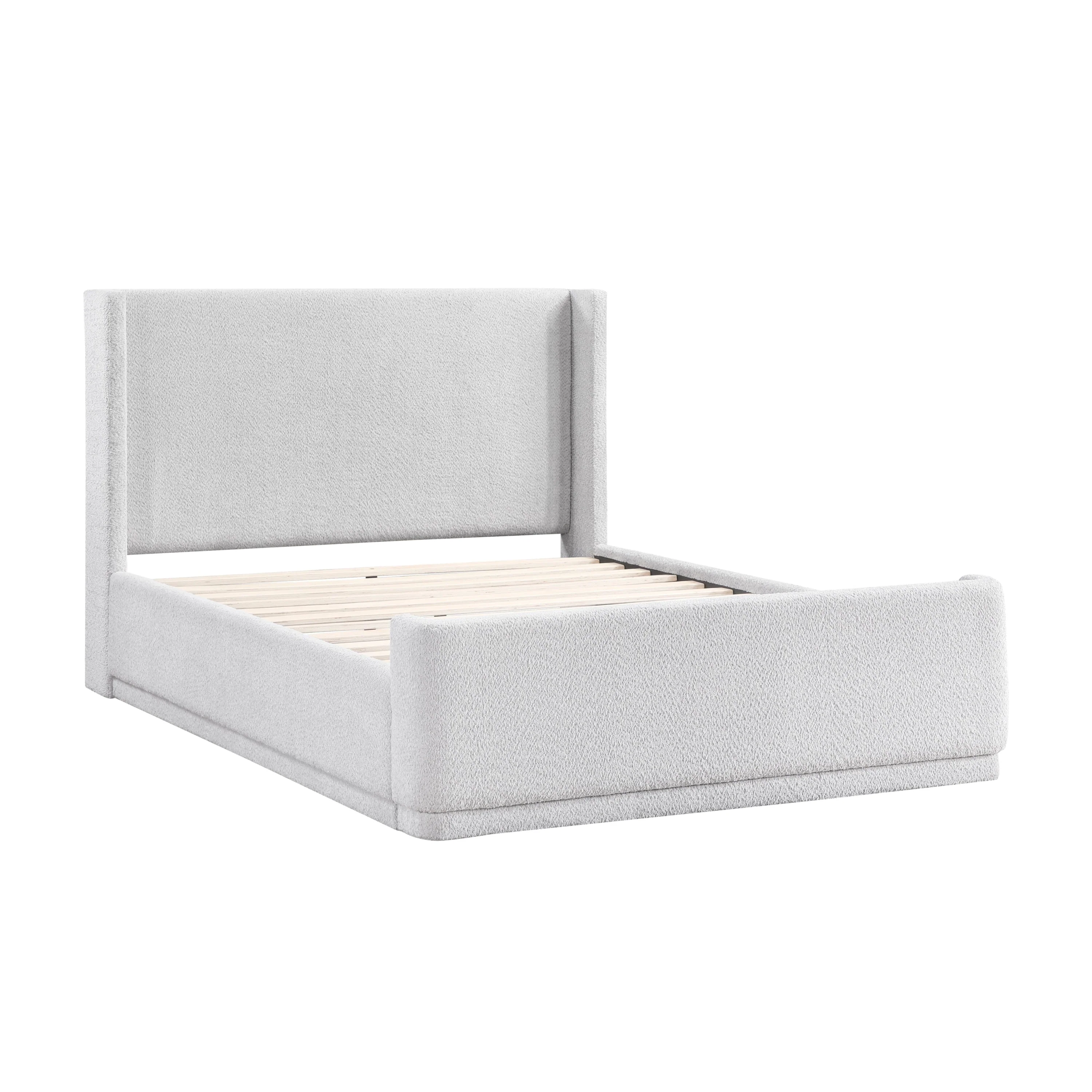 Walker Edison | Elegant Wingback Headboard Queen Platform Bed
