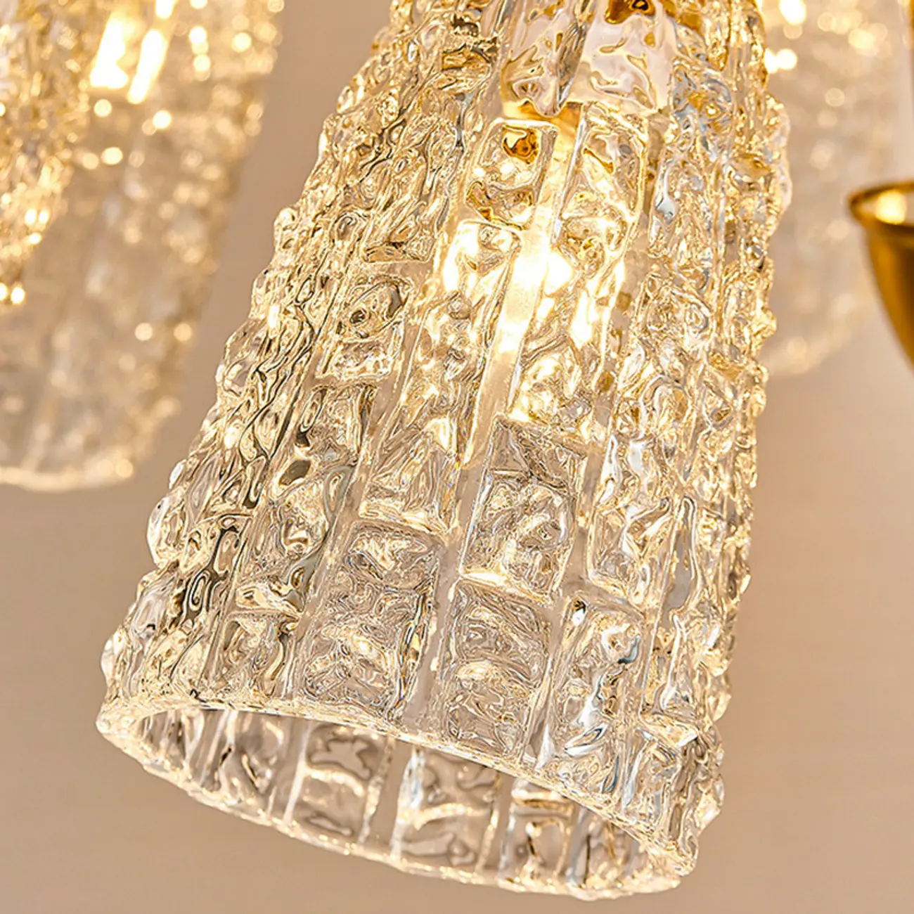 Elegant Gold Downward Crystal Bell Chandelier