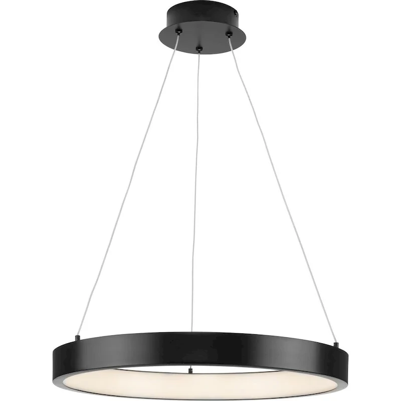 Inverse LED Collection Modern Matte Black Pendant - 20 in x 20 in x 2.4 in