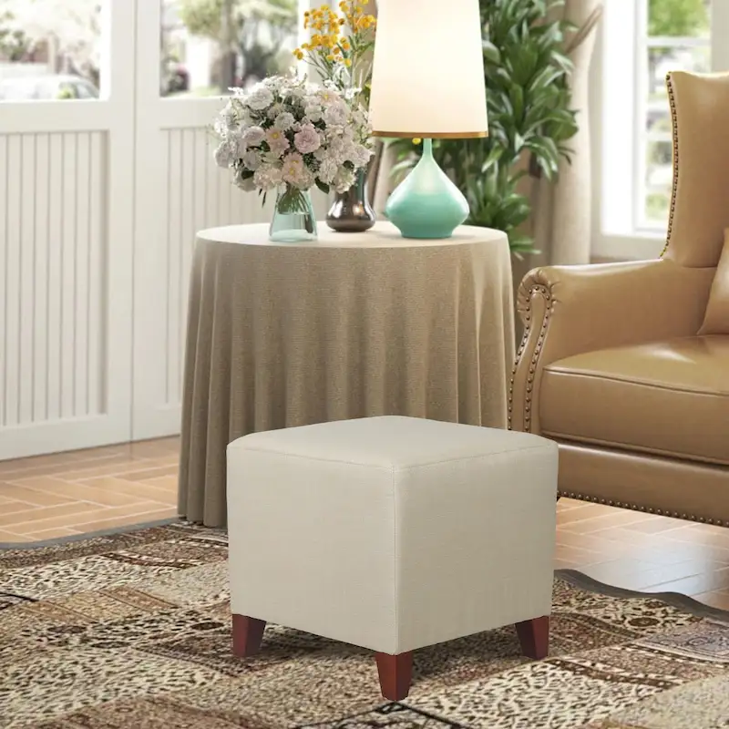British Style Cube Ottoman Footstool