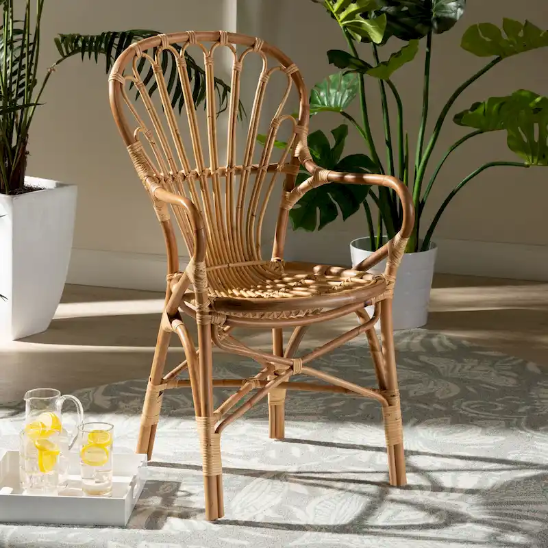 Sheraton Modern Natural Finished Rattan Dining Chair