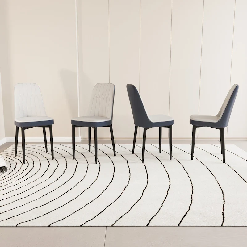 Set Of 4 Dining Chair with Metal Leg