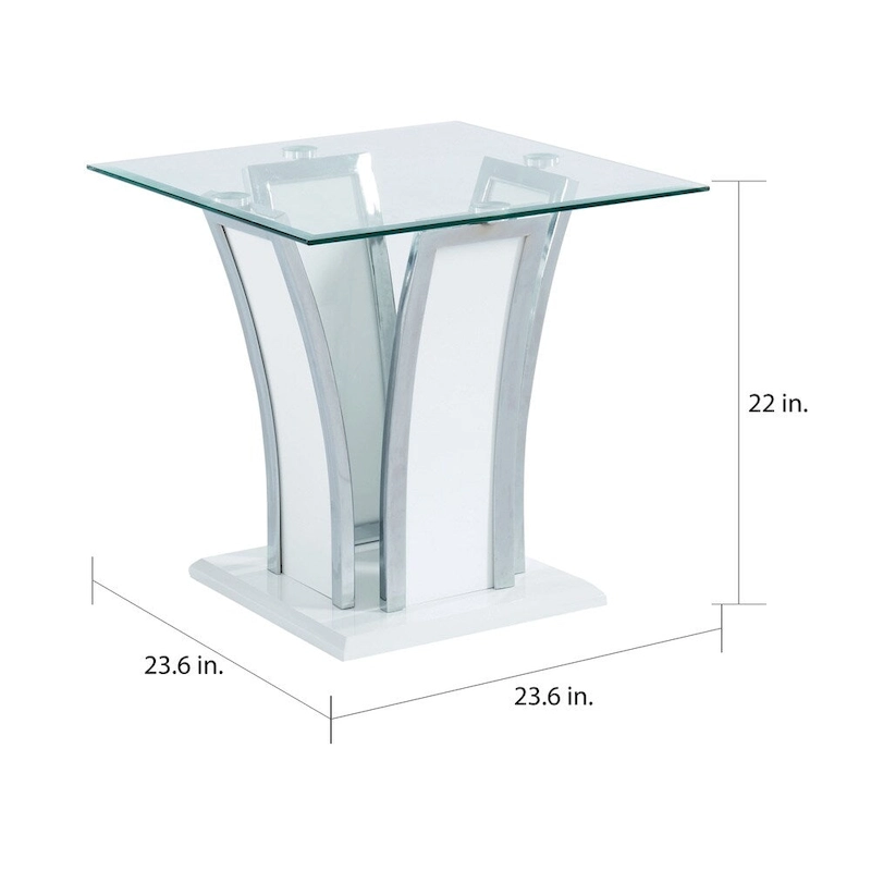 del Rio Modern Glass Top 2-Piece Accent Table Set by Furniture of America