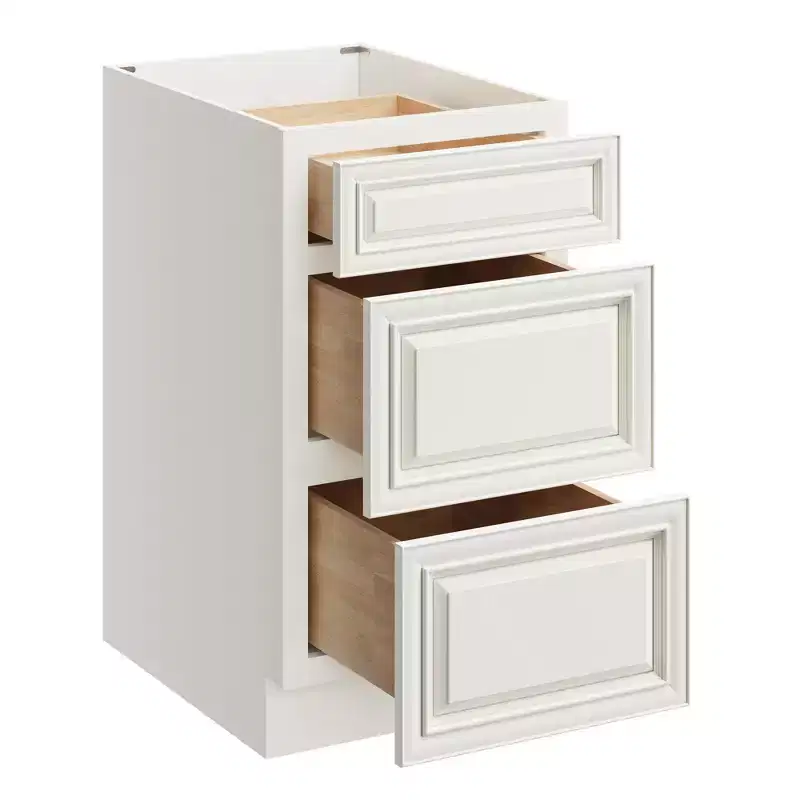 CASAINC 18 in. W x 24 in. D x 34.5 in. H Base Kitchen Cabinet with 3 Soft-Close Drawers  RTA Plywood Cabinets