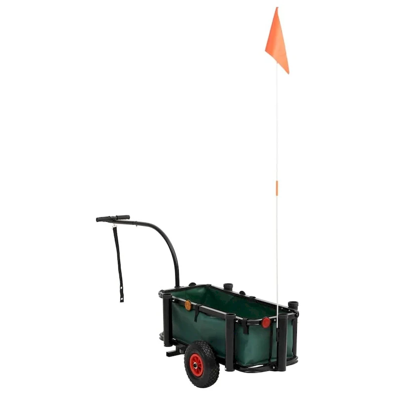 vidaXL Fishing Trolley Black Steel - 34.3 x 14.6 x 32.3