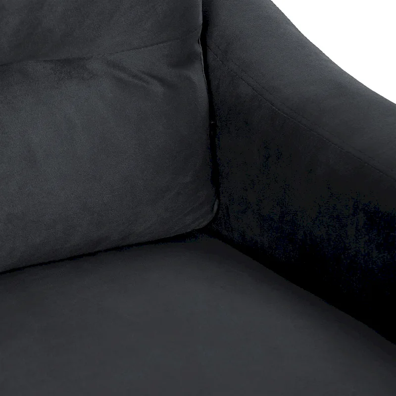 Black 76.7 Velvet 3-seater Sofa with Hardwood Frame and High-Density Foam