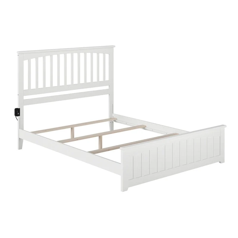 Mission Queen Foundation Bed Frame with Matching Footboard in White