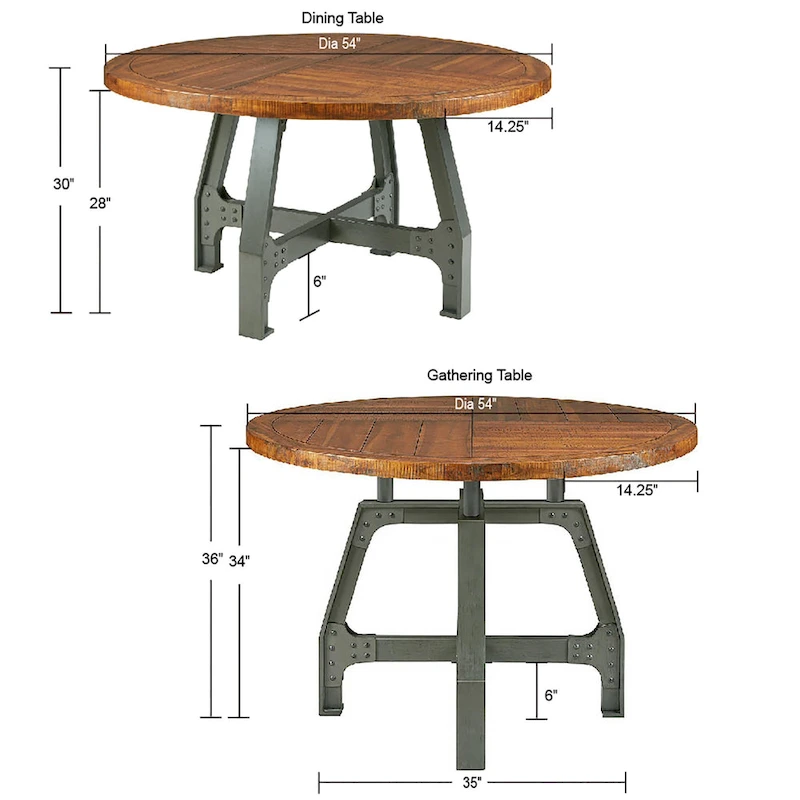 INK+IVY Lancaster Round Dining/Gathering Table - amber/ graphite