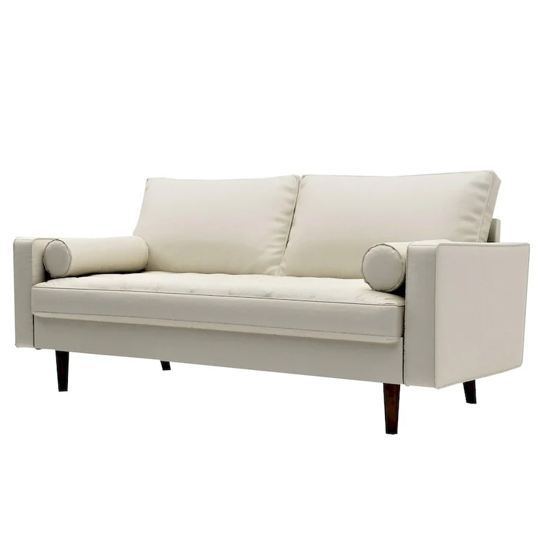 US Pride Lopez Faux Leather Mid-century Modern Sofa