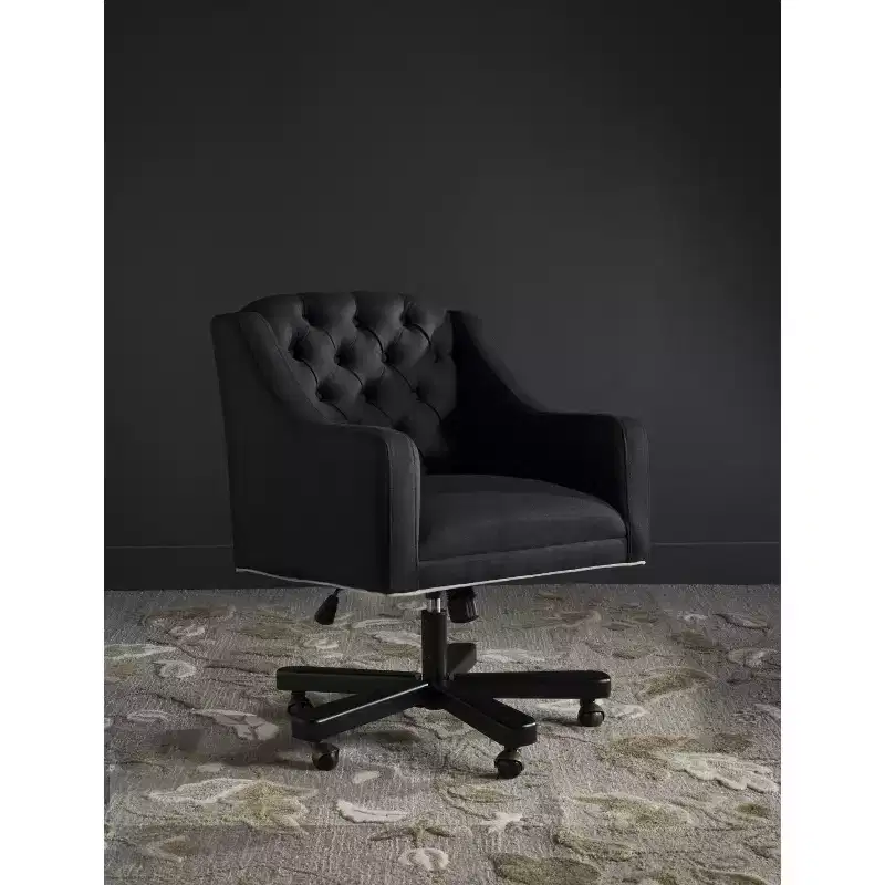 Salazar Desk Chair - Black/Taupe - Safavieh