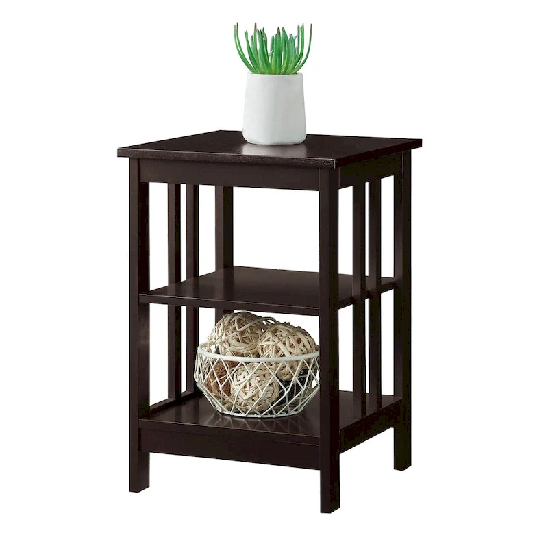 Convenience Concepts Mission End Table with Shelves