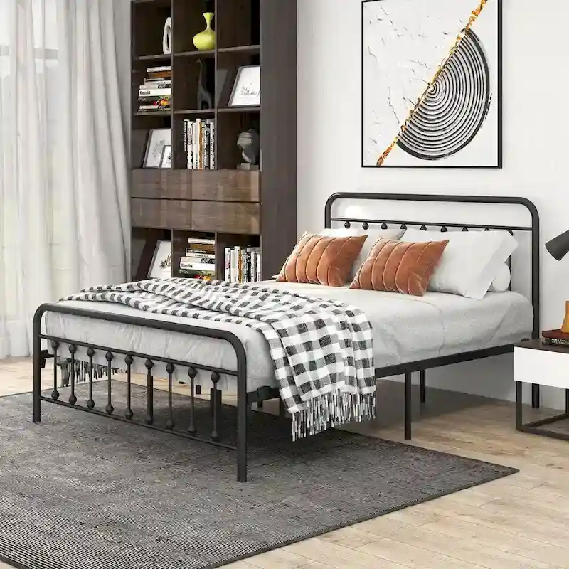 Metal Bed Frame Queen Size Platform Bed