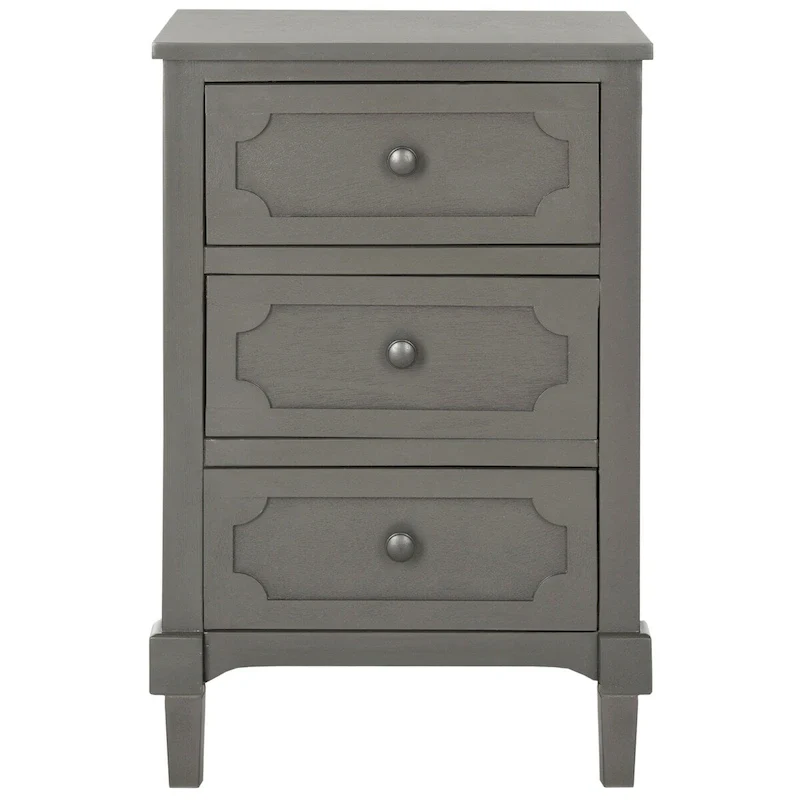 Grey / White 3-Drawer Pine Wood Side Chest – Single User