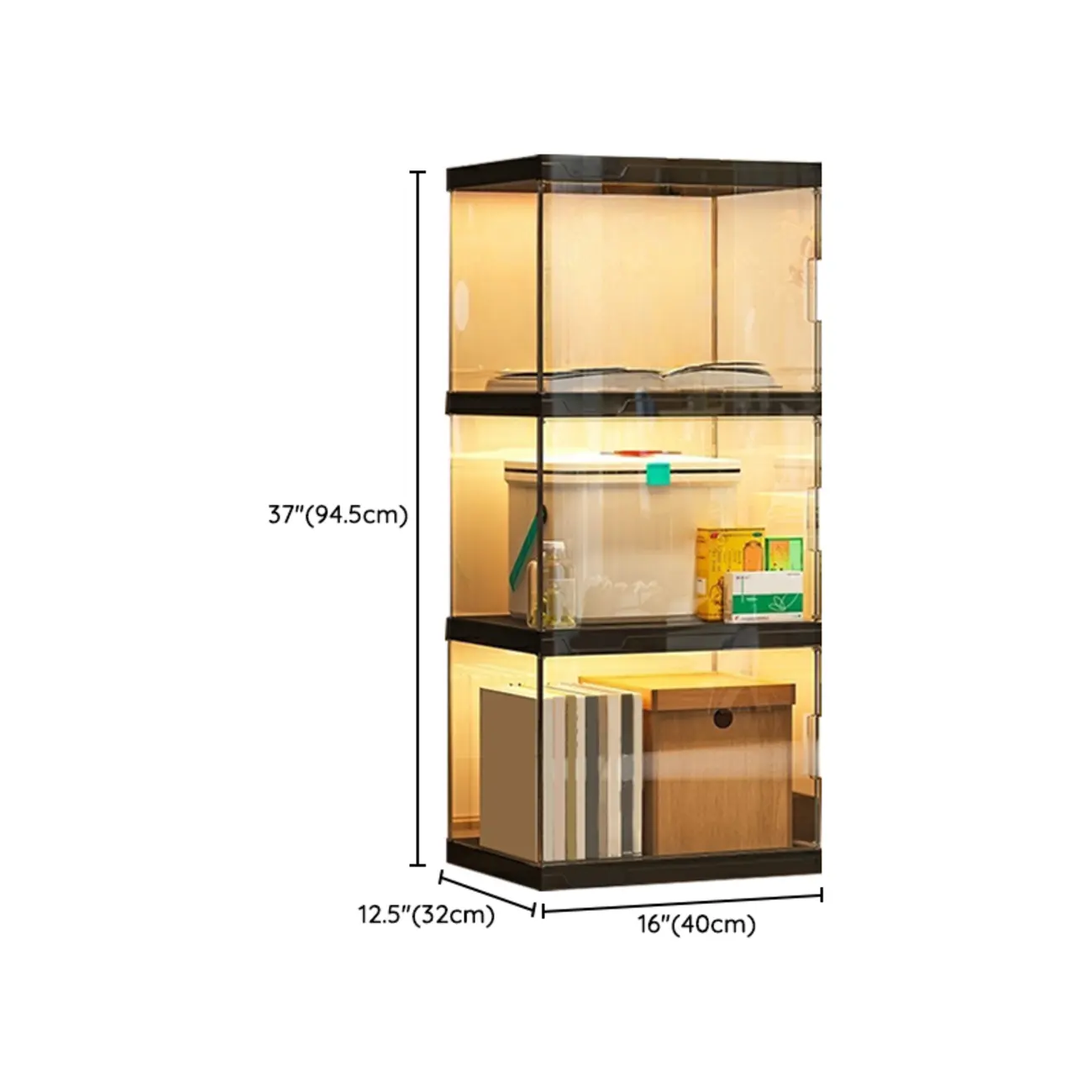 Modern Acrylic 5-Tier Lighted Display Bookcase