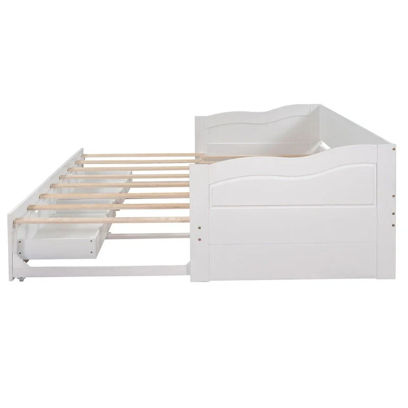 Wooden Daybed with Trundle Bed