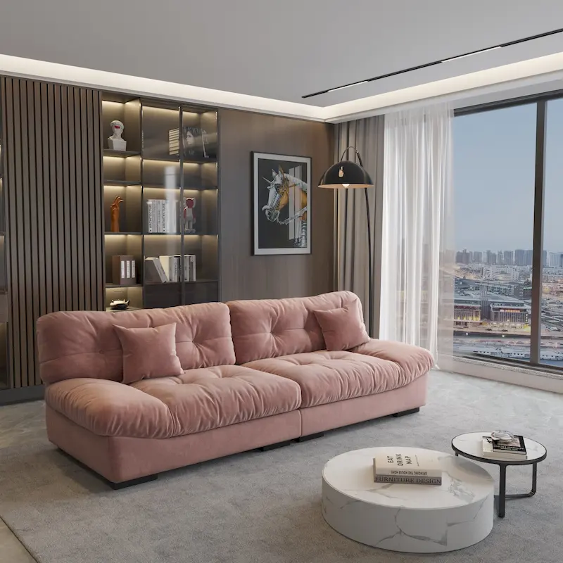 105  Minimalism Cloud Sofa Loveseat with Two Pillow