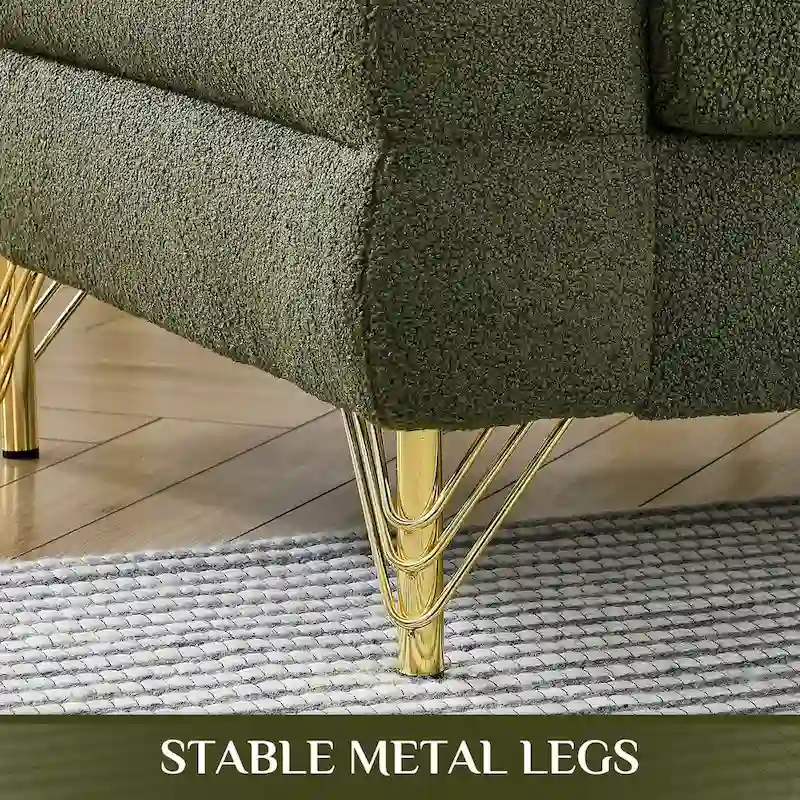 Teddy Fabric Modern Sectional Sofa L-Shape/2/3/4 Seater