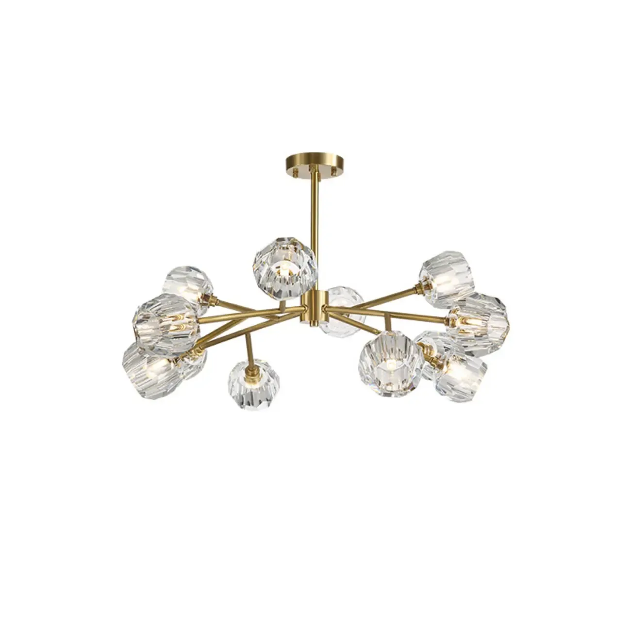 Modern Gold Globe Crystal Sputnik Chandelier