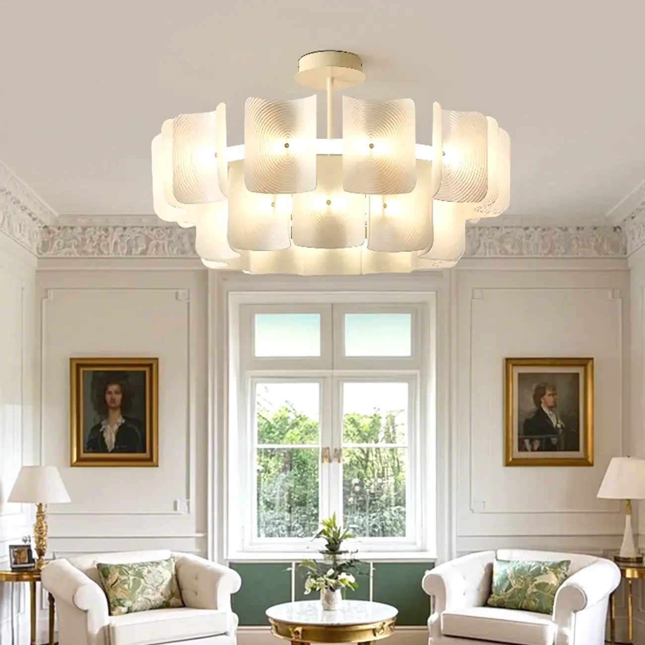 Modern LED Fingerprint Chandelier with Third-Gear Dimming