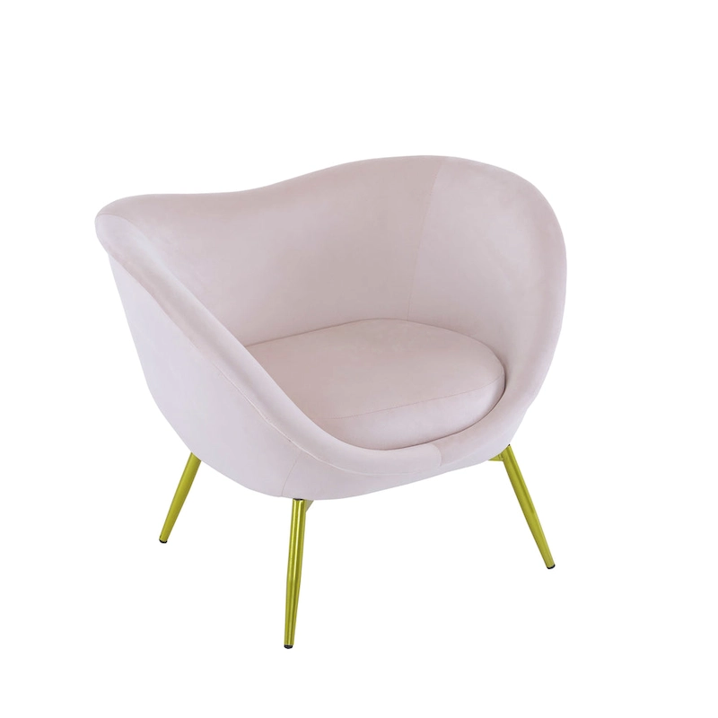 Christopher Knight Home - Eliana Modern Teddy Fabric Accent Chair with Curved Backrest and Gold Legs