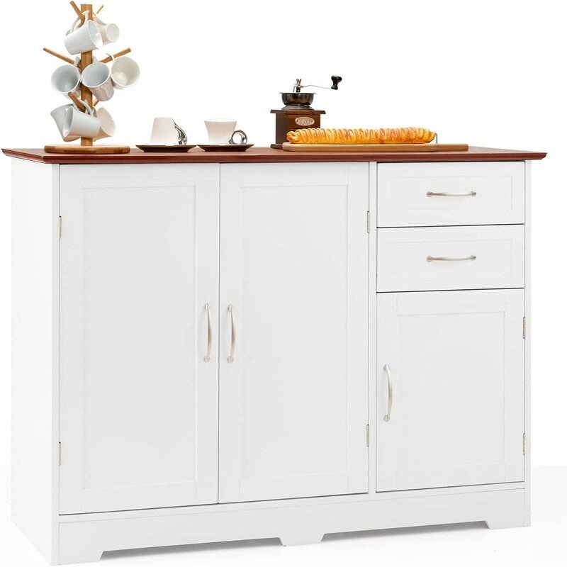 Kitchen Sideboard with Storage Cabinets & Drawers - 16D x 43.5W x 31H