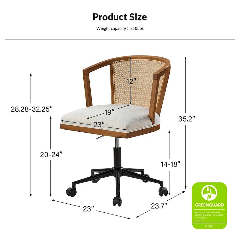 Modern Rattan Swivel Height Adjustment Office Chair