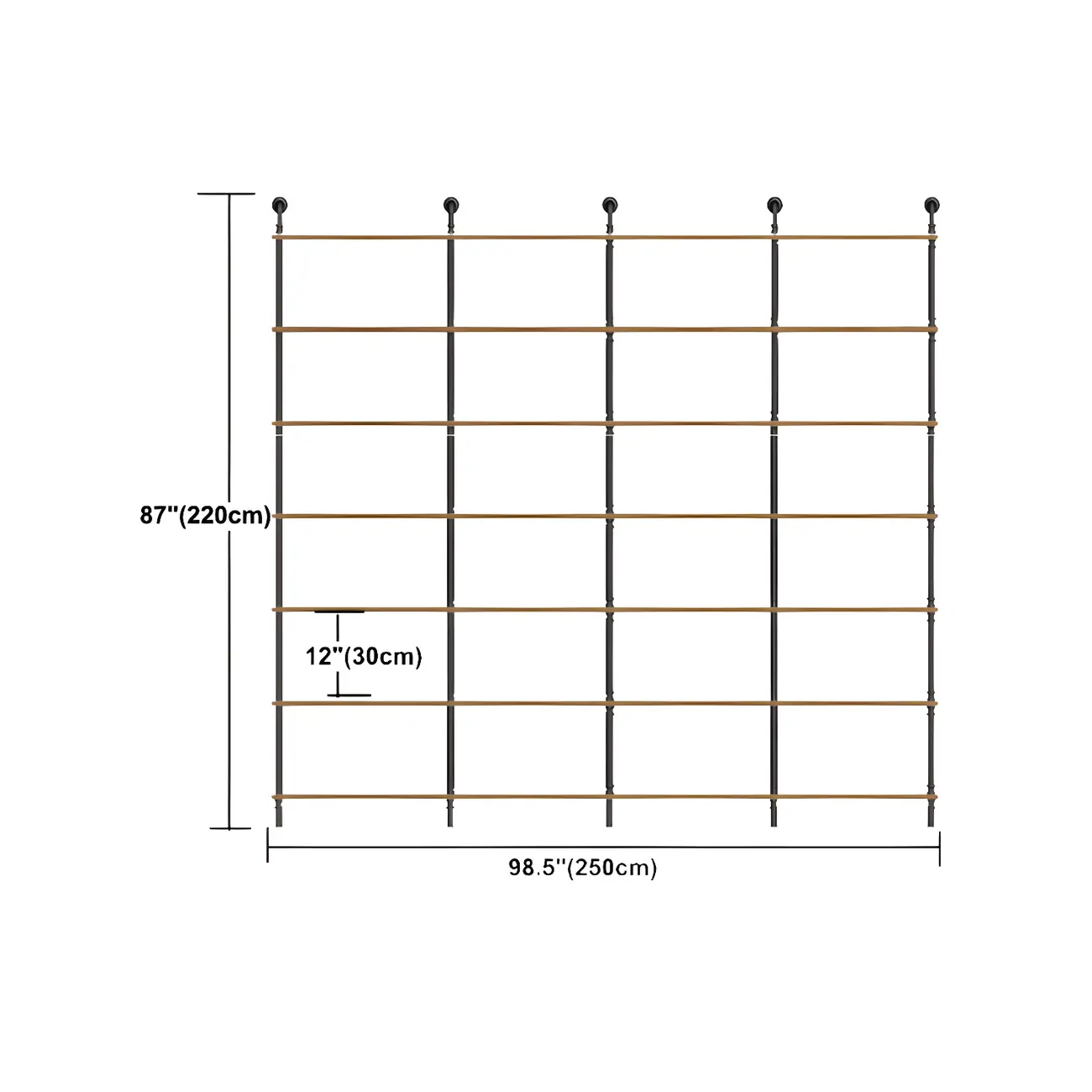 Industrial Black Wood Wall-Mounted Bookcase