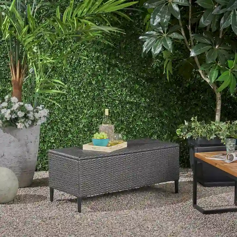 Rattan Storage Bench