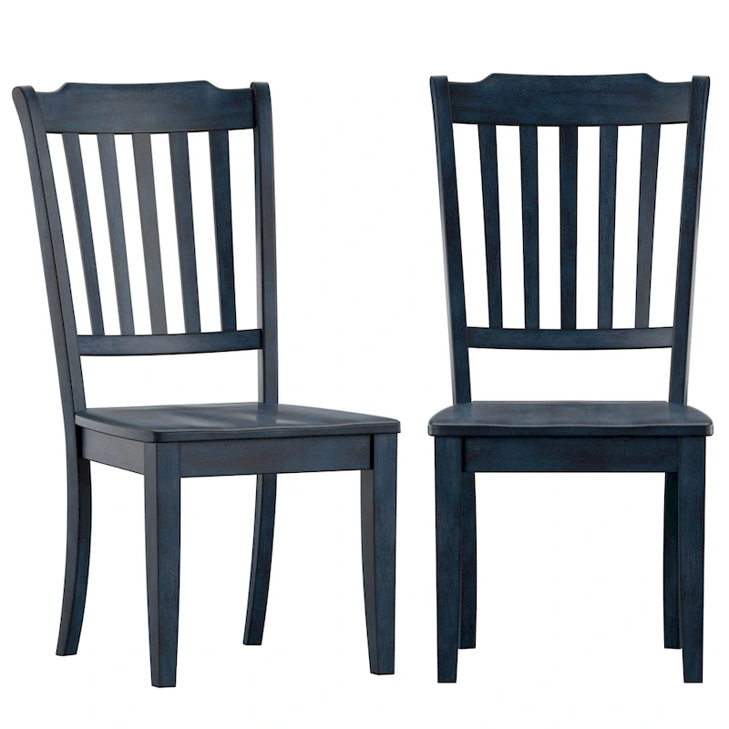 Ronda Slat Back Wood Dining Chairs (Set of 2)