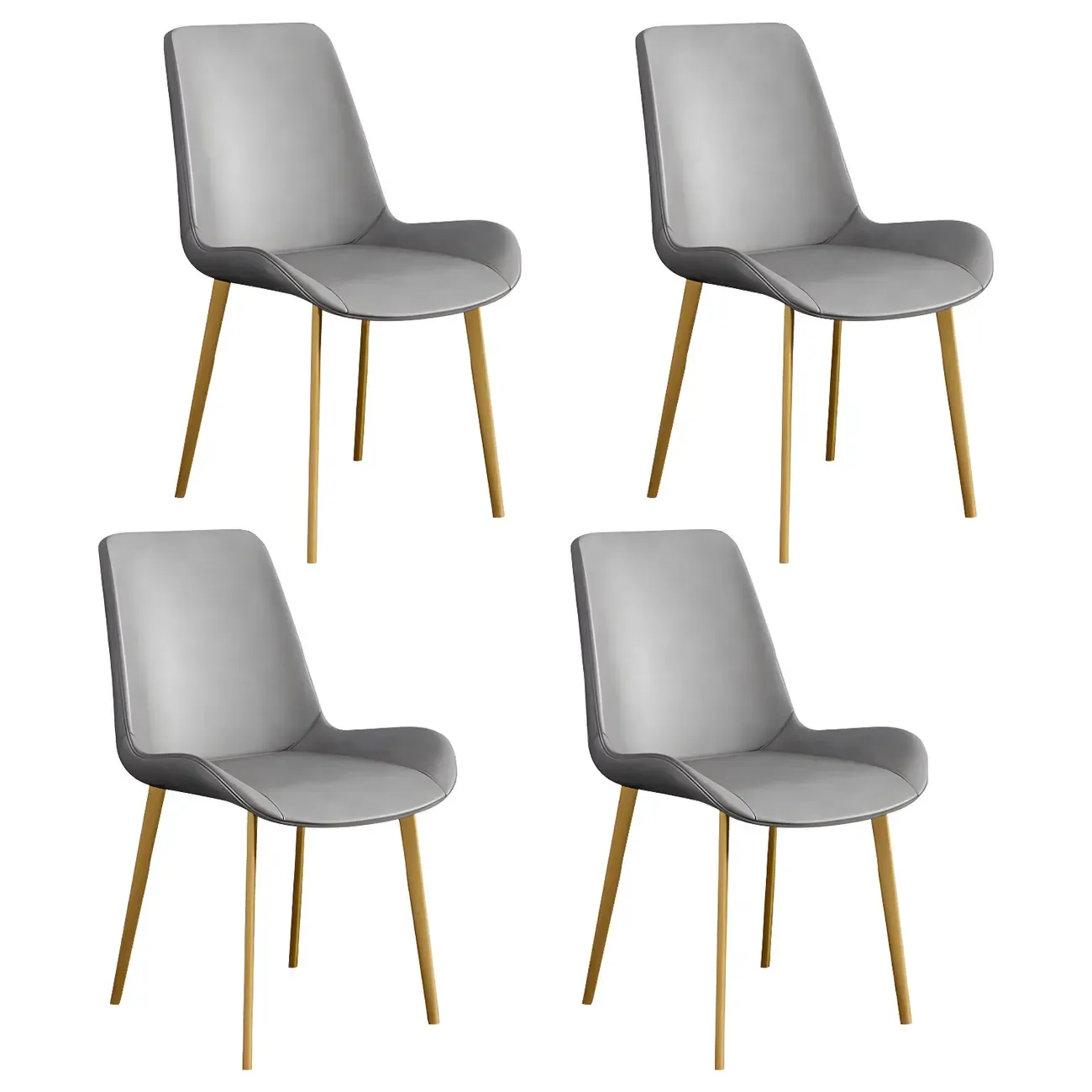 Sloped Armless Leather Upholstered Parsons Dining Chair