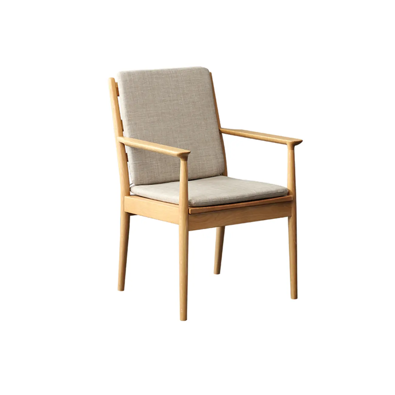 Scandinavian Upholstered Arm Wooden Dining Chair