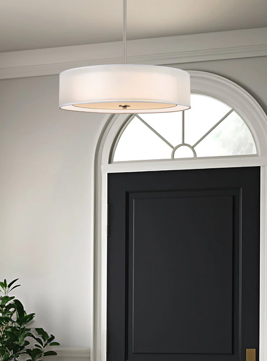 Lindos 20 Modern 3-Light Double Drum Chandelier