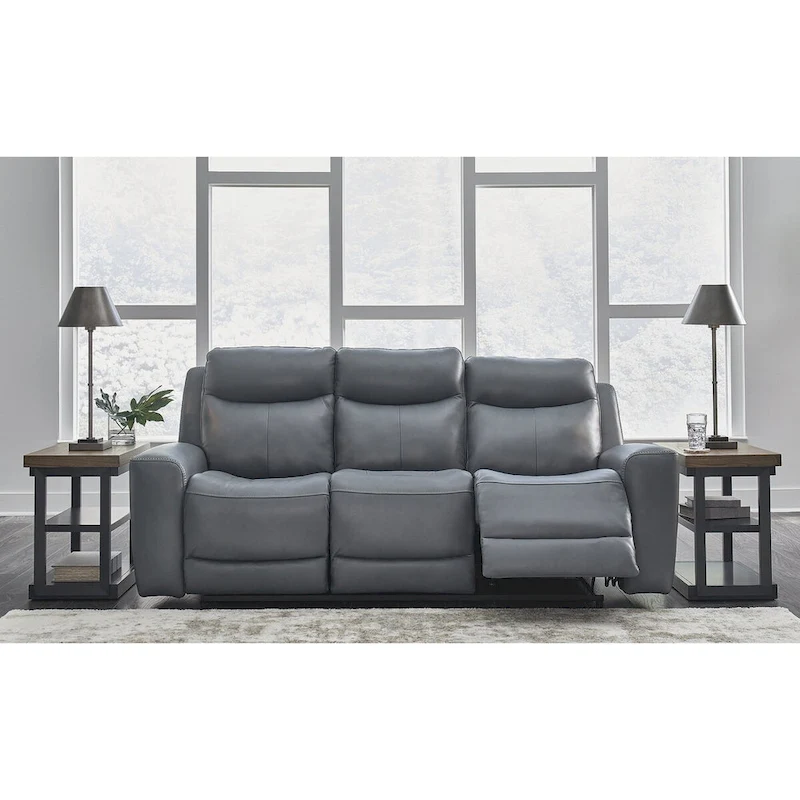 Signature Design by Ashley Mindanao Steel Power Reclining Sofa - 89W x 42D x 43H