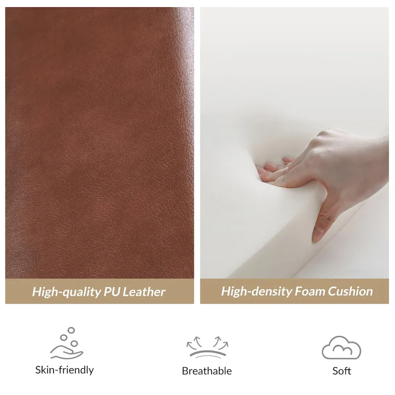 Patrick Mid-century Vegan Leather Solid Wood Recliner Set of 2 by