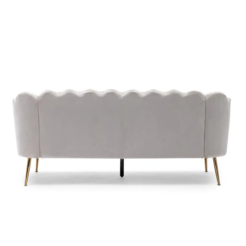 Reitz Glam Velvet Shell 3 Seater Sofa by Christopher Knight Home - 76.25 L x 29.25 W x 33.50 H