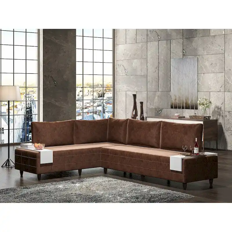 Sagopa Modern Metal Frame with Foam Seat Sectional Sofa