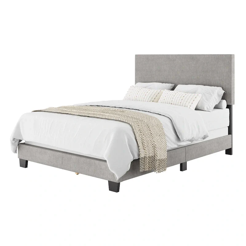 Full/Double Upholstered Bed Frame with Padded Headboard