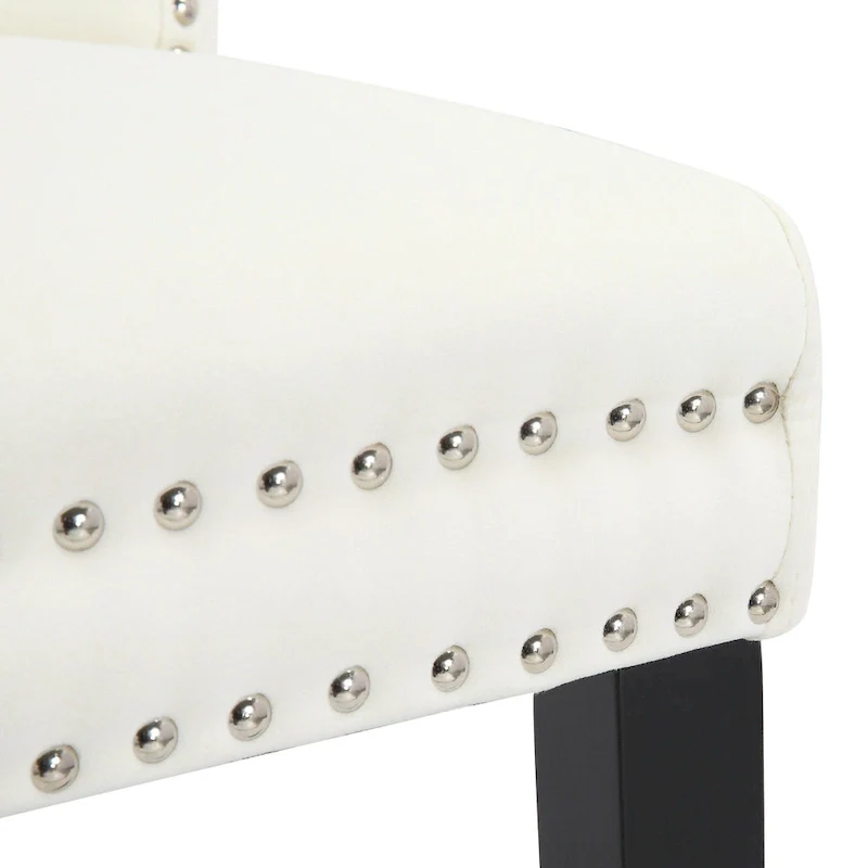 Tufted Wingback Dining Chair with Nailhead and Ring Pulls