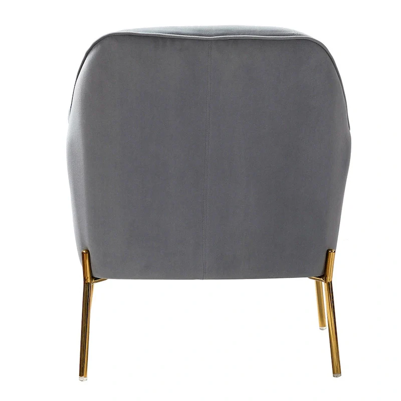 Ma Modern Velvet Accent Chair with Golden Legs Set of 2 by