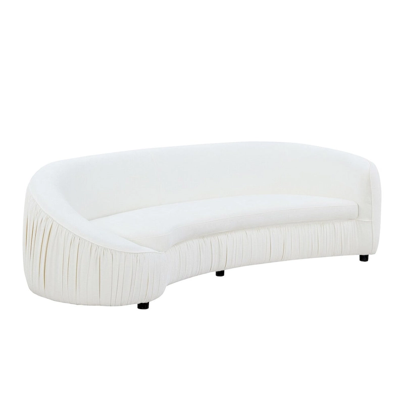 Modern Curved Shaped Sofa Upholstered 4-Seat Fabric Sofa Couch