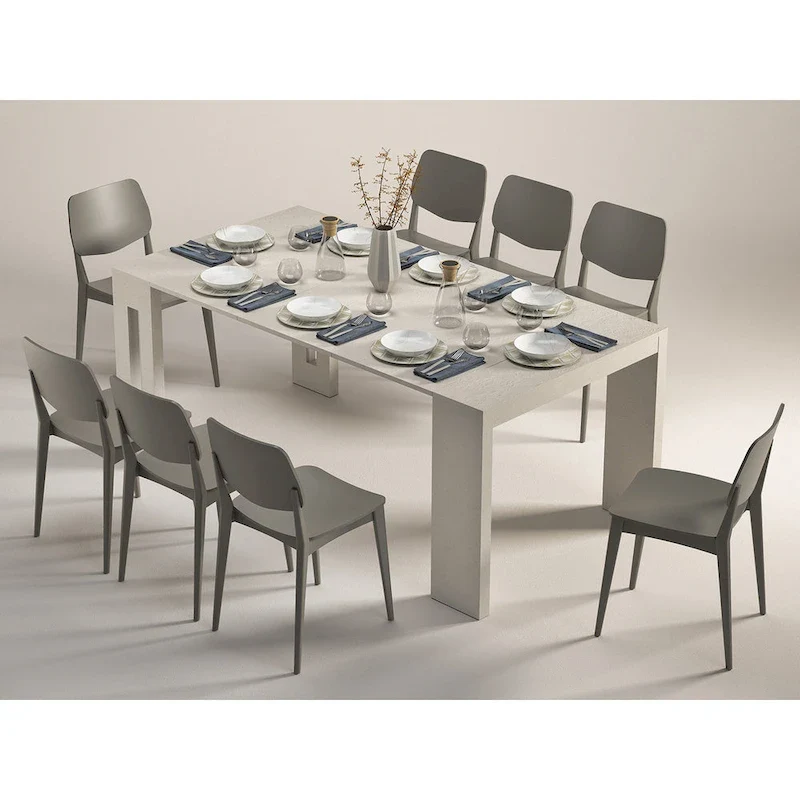 Modern Extendable Console Table Dining Table - 31.5 W x 17.5 D x 30 H ( Ext: 17.5 - 73 W )