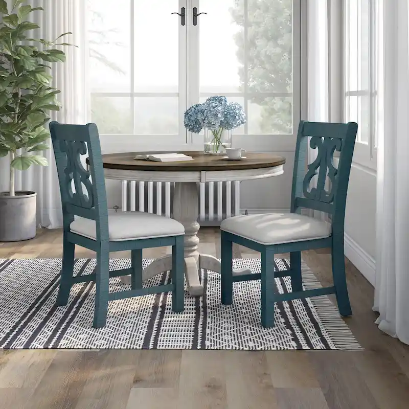 Sylmer Farmhouse Wood Dining Chairs (Set of 2) by Furniture of America