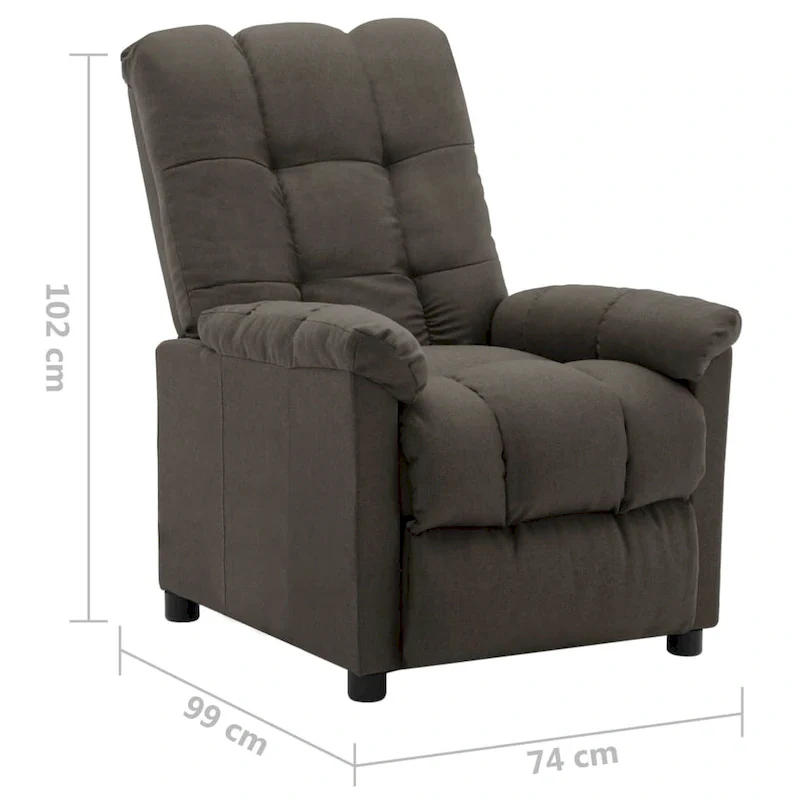 vidaXL Recliner Taupe Fabric - 29.1  x 38.9  x 40.1