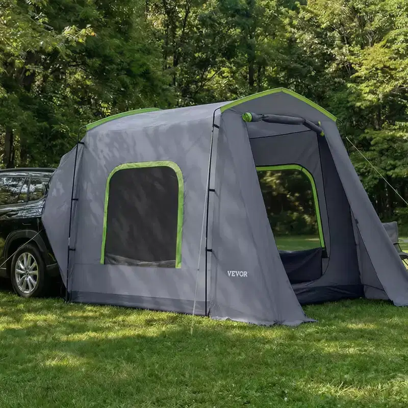 VEVOR Large SUV Tent for 59 Person, 10.6 x 8 FT All-Season SUV Tailgate Tent with Ventilated Door & Mesh Windows, PU3000mm Waterproof, Gray